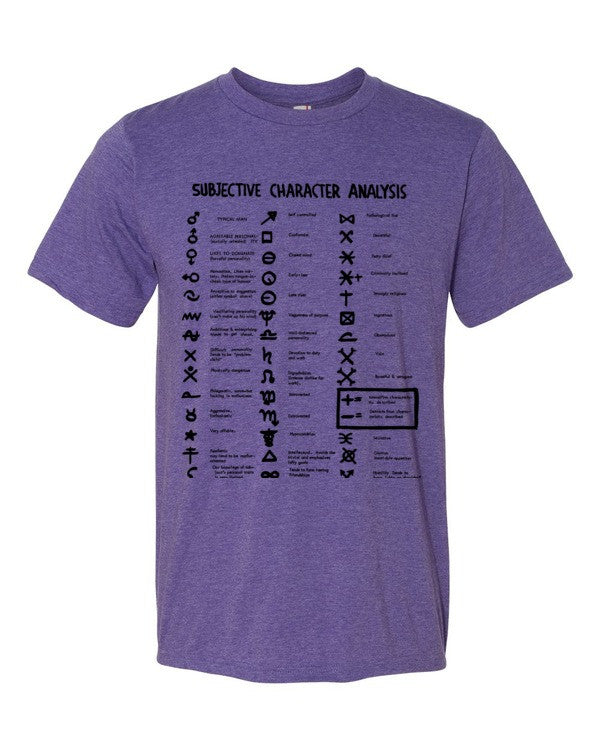 Subjective Character Analysis Code Sheet, Short sleeve T-Shirt