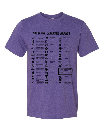 Subjective Character Analysis Code Sheet, Short sleeve T-Shirt