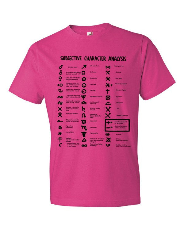 Subjective Character Analysis Code Sheet, Short sleeve T-Shirt