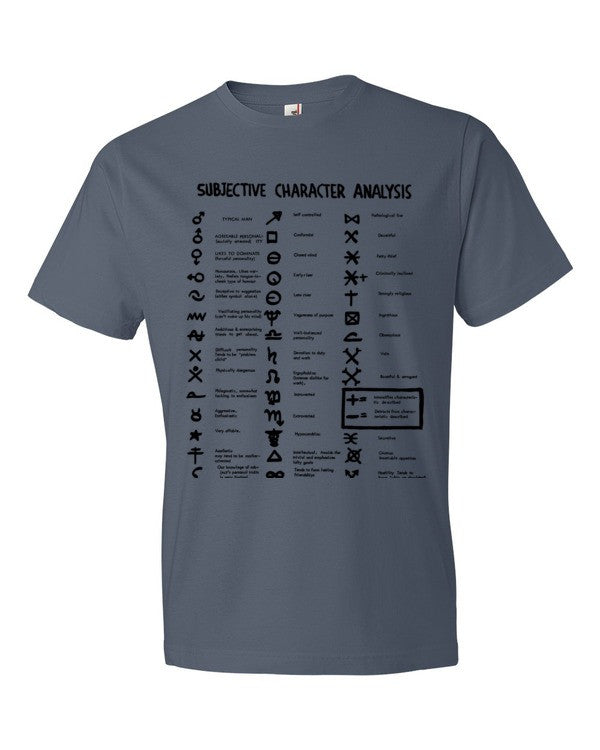 Subjective Character Analysis Code Sheet, Short sleeve T-Shirt
