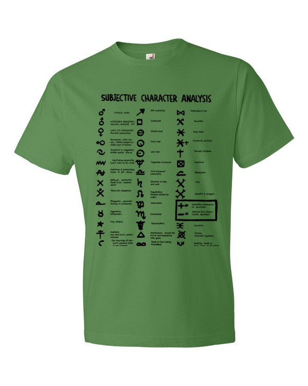 Subjective Character Analysis Code Sheet, Short sleeve T-Shirt